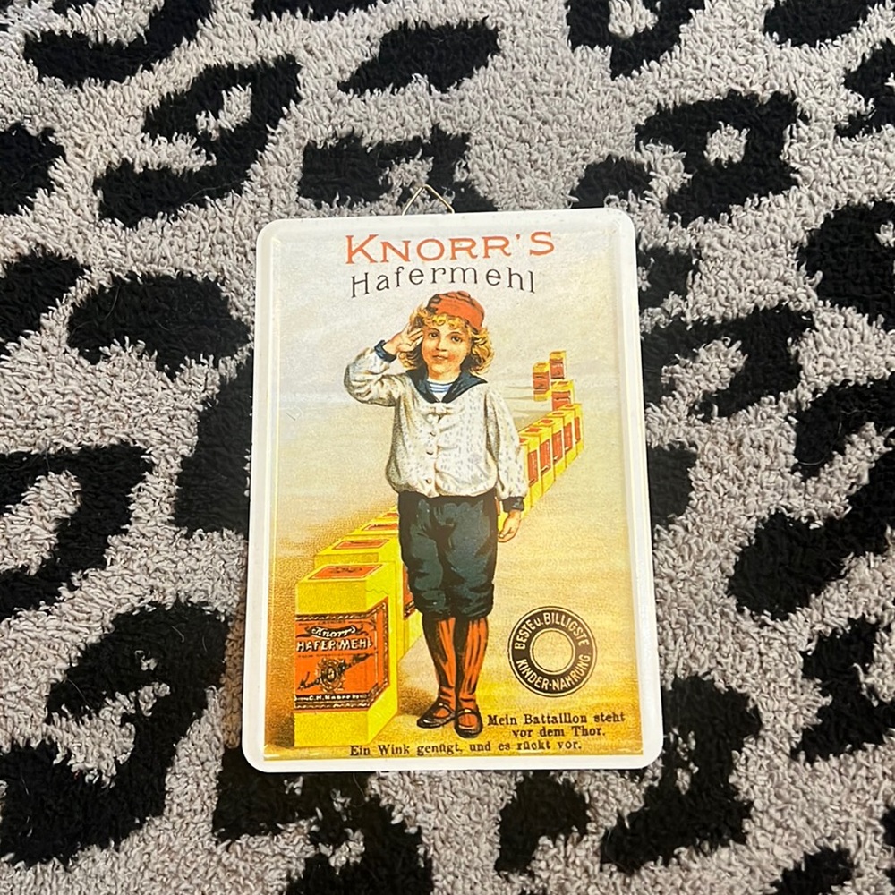 Knorr’s Hafermehl advertisement metal sign